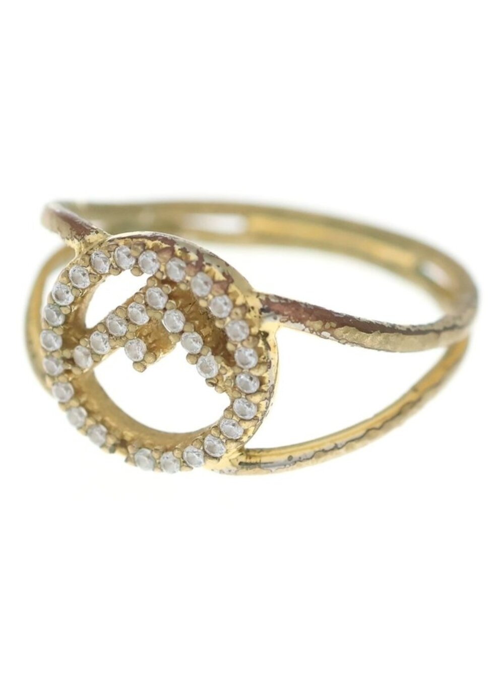 Fendi Rhinestone Ring Gold